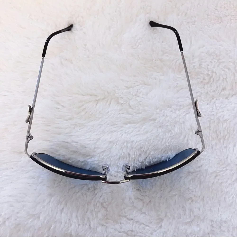 Delia Blue Rimless Butterfly Accent Sunglasses